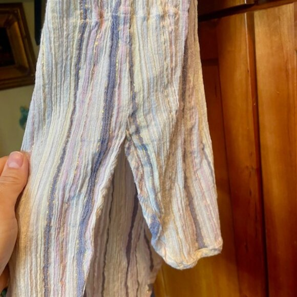 Vintage Diab'less White Blue Pink Gold Striped Tunic Paris - Picture 14 of 14